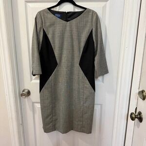 Pendleton Sheath Fitted Lined Glen Plaid Virgin Wool Dress Sz 12 Classy Business
